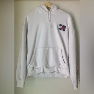 Tommy Jeans Hoodie Sweatshirt White Mens XL Pre-owned